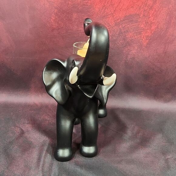 💜PartyLite Black Trumpeting Elephant Tealight/Votive Candle Holder - Picture 13 of 15
